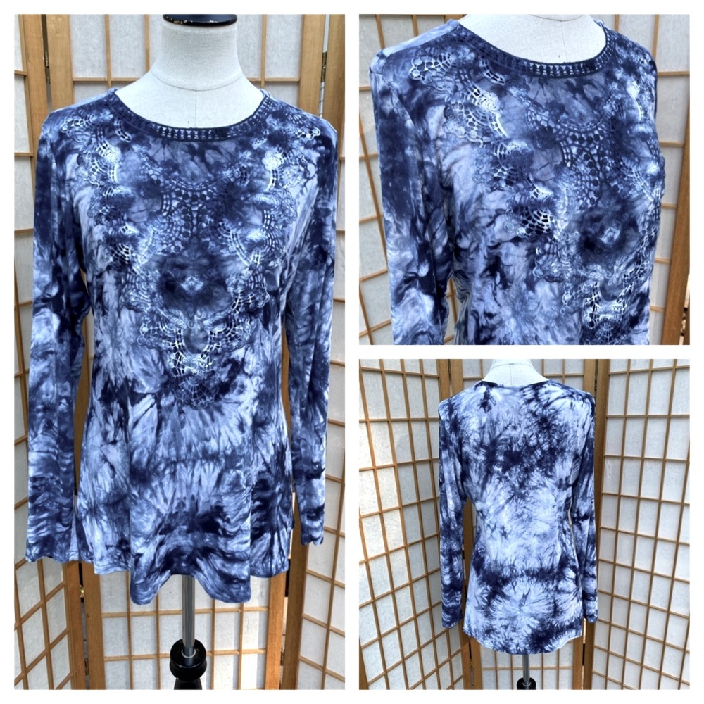 Ethyl Clothing Embellished Tye Dye Top SZ L
